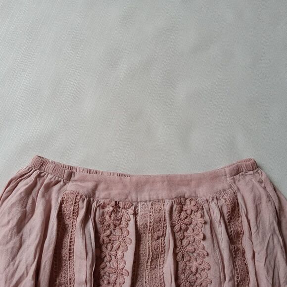 Vici Dusty Rose Lace Appliques Off the Shoulder Flowy Tunic Blouse Size Medium - Picture 11 of 14